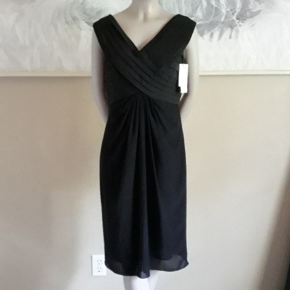 Adam Douglas Shoulder layer Black Dress size 10 - Picture 1 of 8